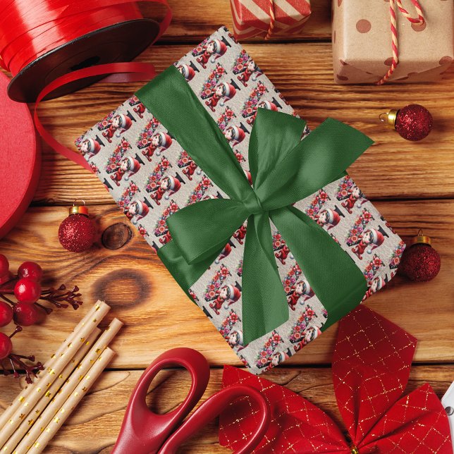 Cute Christmas Elf Festive Letter V Wrapping Paper (Creator Uploaded)