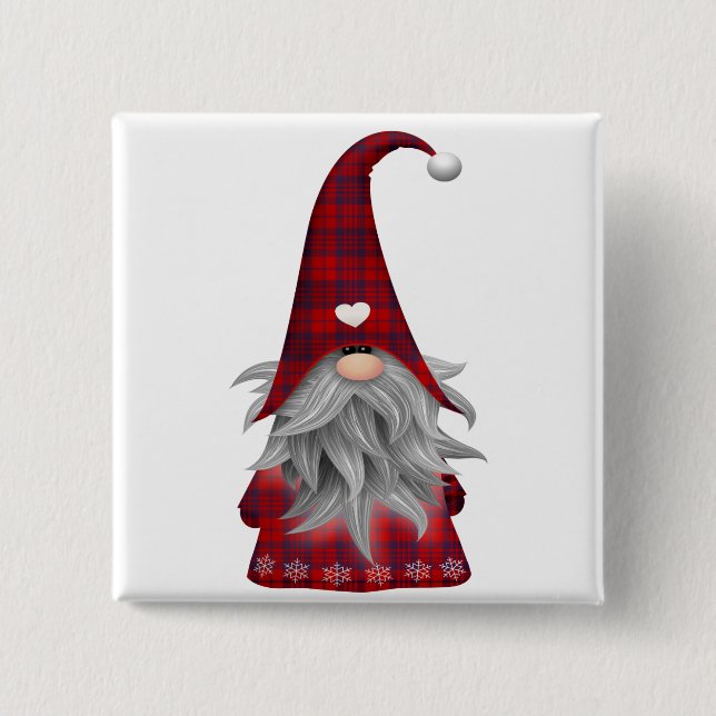 Cute Christmas Elf Gnome 15 Cm Square Badge (Front)