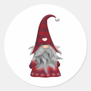 Cute Christmas Elf Gnome Classic Round Sticker