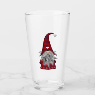 Cute Christmas Elf Gnome Glass