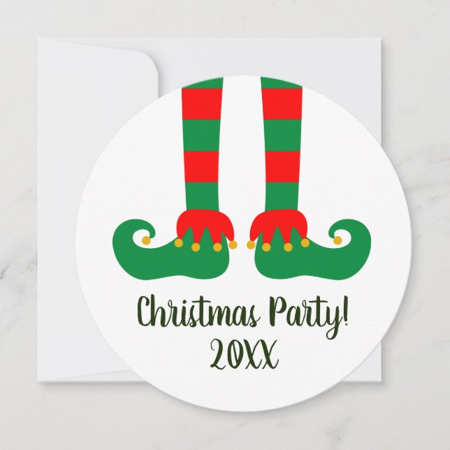 Cute Christmas elf Holiday party Invitation (Front)