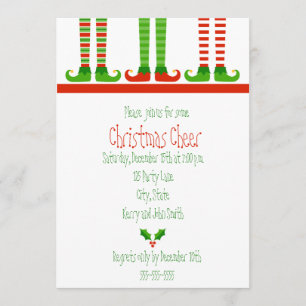Cute Christmas Elf Invitation