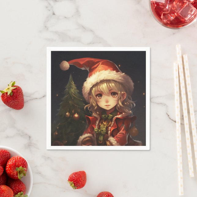 Cute Christmas Elf Napkin (Insitu)