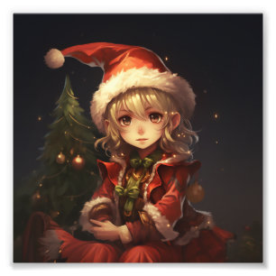 Cute Christmas Elf Photo Print