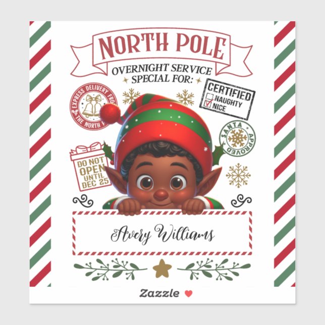 Cute Christmas Elf Special Delivery From Santa (Sheet)