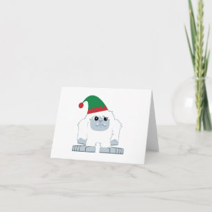Cute Christmas Elf Yeti Holiday Card