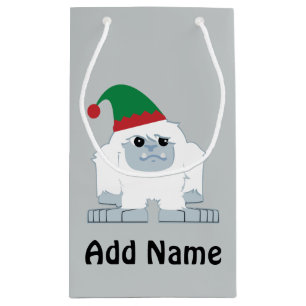 Cute Christmas Elf Yeti Small Gift Bag