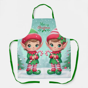 Cute Christmas elves Apron