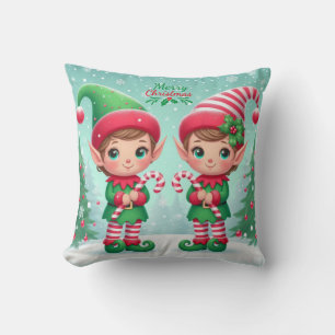 Cute Christmas elves  Cushion