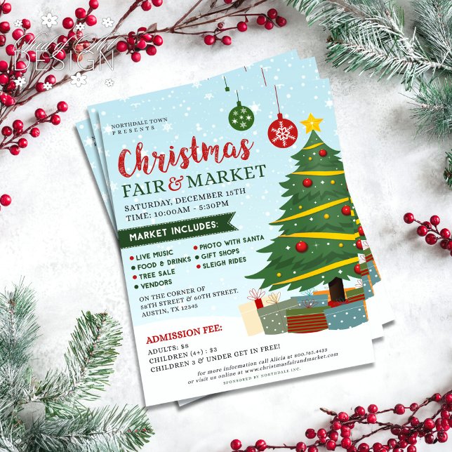Cute Christmas Fair & Market Holiday Event  Flyer (Creator Uploaded)