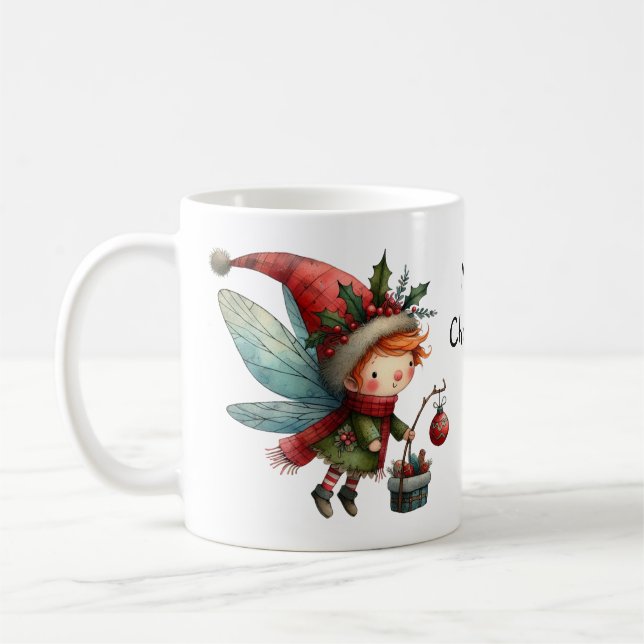 Cute Christmas Fairy Coffee Mug (Left)