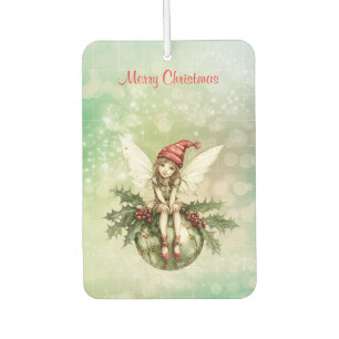 Cute Christmas Fairy on an Ornament Car Air Freshener