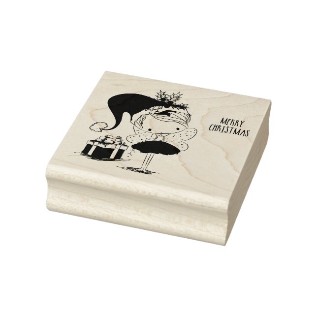 Cute Christmas Fairy Rubber Stamp (Stamp)