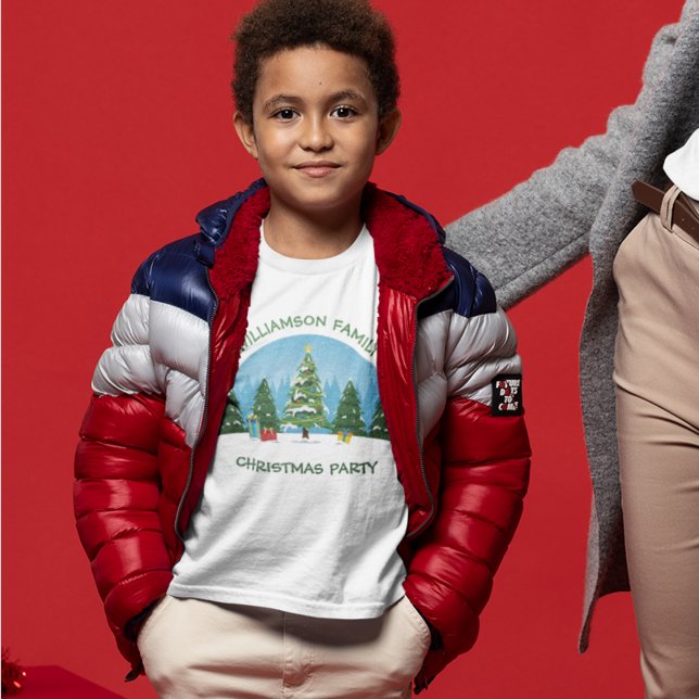 Cute Christmas Family Reunion Personalized Kids T-Shirt (Creator Uploaded)