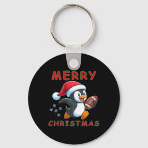 Cute Christmas Football Penguin Key Ring