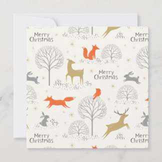Cute Christmas forest deer rabbit - Xmas gifts Holiday Card