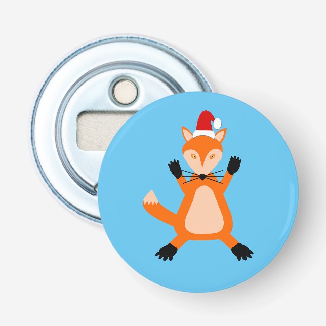 Cute Christmas Fox Bottle Opener (Front)