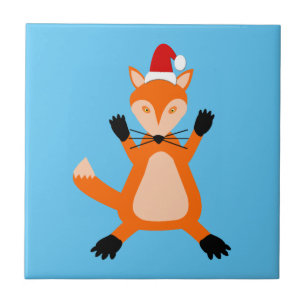 Cute Christmas Fox Ceramic Tile