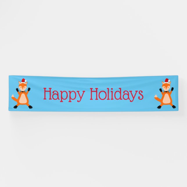 Cute Christmas Fox Custom Banner (Horizontal)