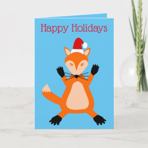 Cute Christmas Fox Custom Card