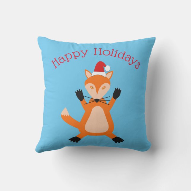 Cute Christmas Fox Custom Cushion (Back)