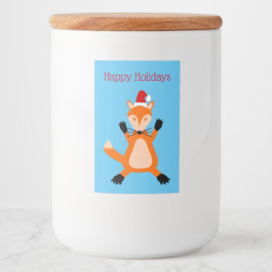 Cute Christmas Fox Custom Food Label