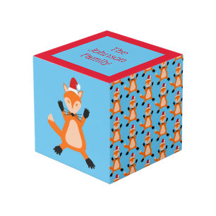 Cute Christmas Fox Custom Photo upload Cube