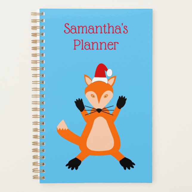 Cute Christmas Fox Custom Planner (Front)