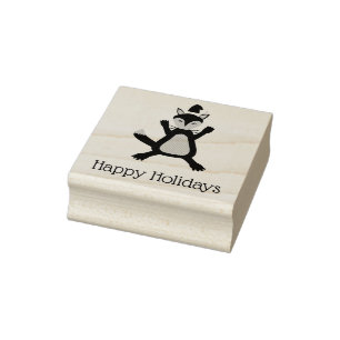 Cute Christmas Fox Custom Rubber Stamp