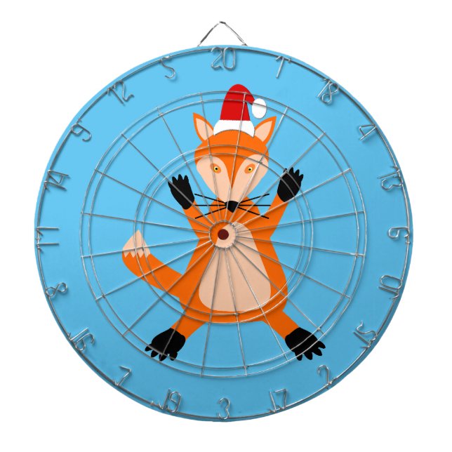 Cute Christmas Fox Dartboard (Front)
