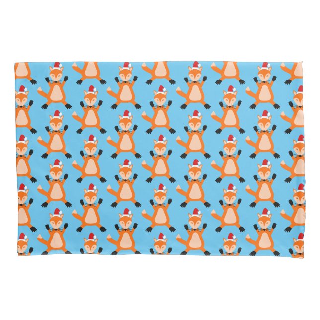Cute Christmas Fox Double Sided Pattern Pillowcase (Front)