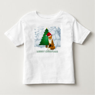 Cute Christmas Fox Fleece Sweatshirt Toddler T-Shirt
