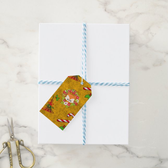Cute Christmas Fox Gift Tags (With Twine)