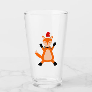 Cute Christmas Fox Glass