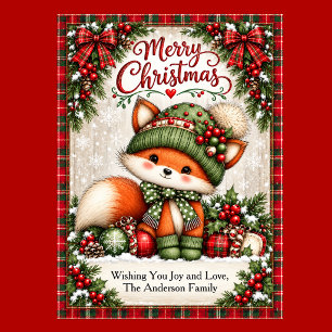 Cute Christmas Fox Holiday Card