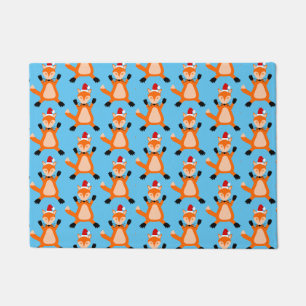 Cute Christmas Fox Patterned Doormat