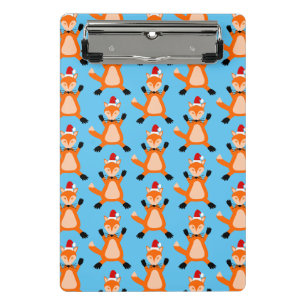 Cute Christmas Fox Patterned Mini Clipboard