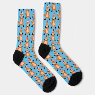 Cute Christmas Fox Patterned Socks
