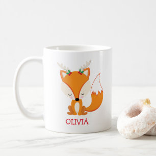 Cute Christmas Fox Personalised Christmas Mug