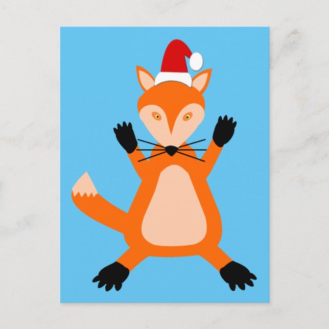 Cute Christmas Fox Postcard (Front)