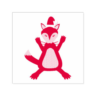 Cute Christmas Fox Self-inking Stamp