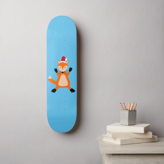 Cute Christmas Fox Skateboard (Wall Art)