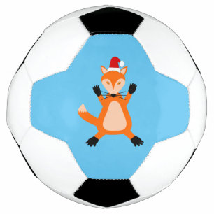 Cute Christmas Fox Soccer Ball