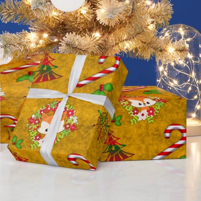 Cute Christmas Fox Wrapping Paper (Creator Uploaded)