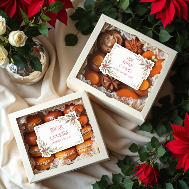 Cute Christmas Frame For Cookies Exchange Party (Charming Cute Christmas Frame For Cookies Exchange Party Stickers. )