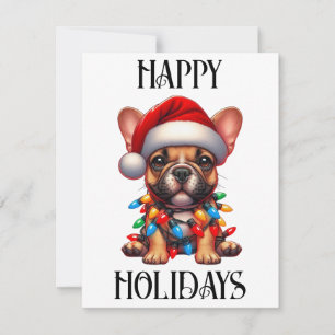 Cute Christmas French Bulldog Holiday Card