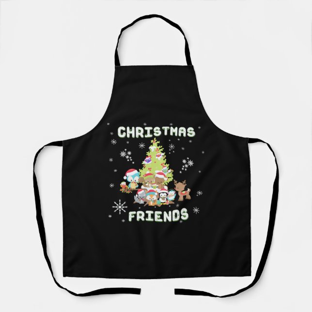 Cute Christmas Friends Apron (Front)