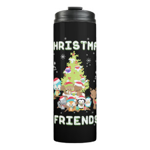 Cute Christmas Friends Thermal Tumbler