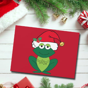 Cute Christmas Frog Holiday Card