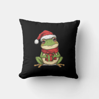 Cute Christmas Frog Sweater - Santa Frog Holding G Cushion